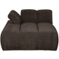 WOOOD Mojo chaise longue element links geweven ribstof bruin