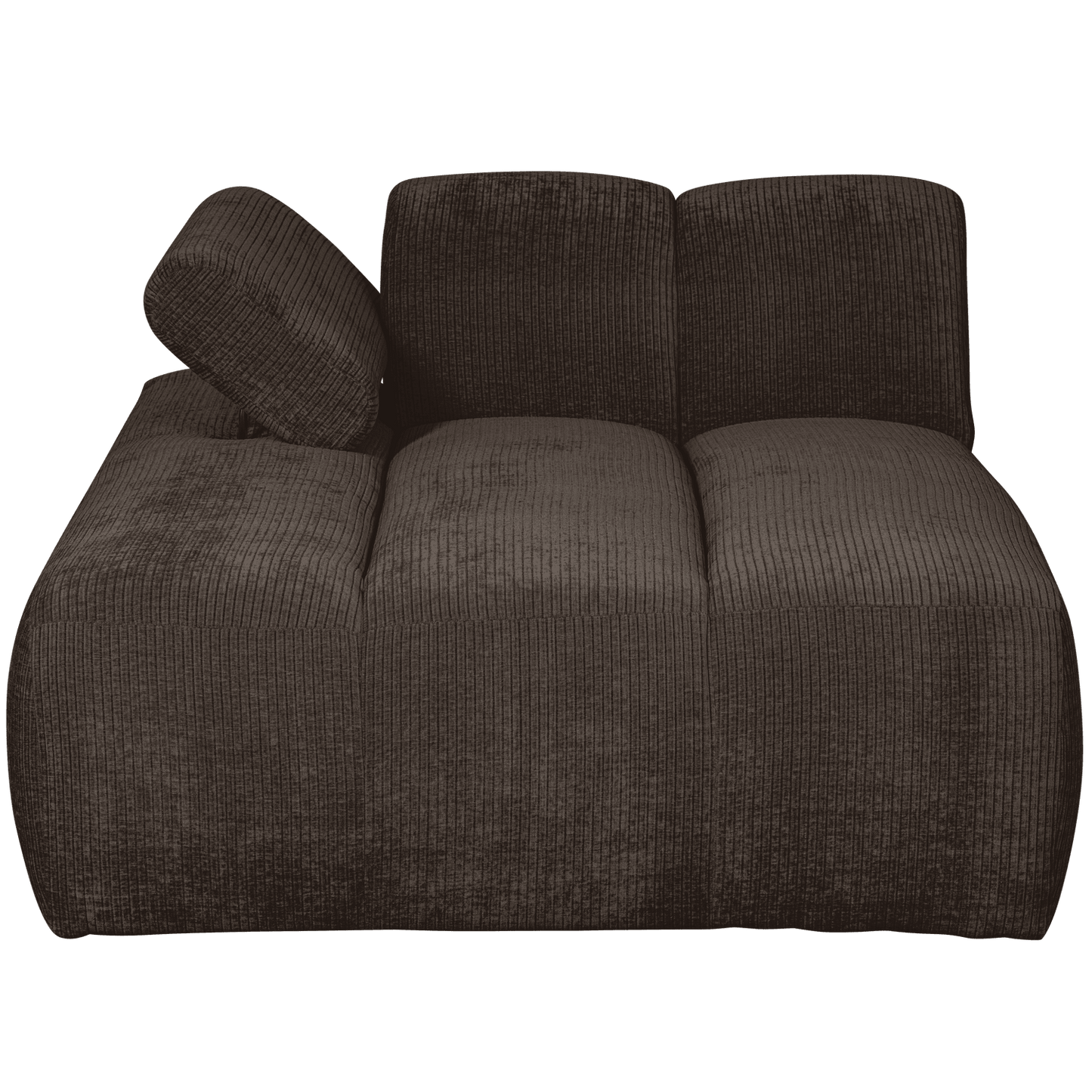 WOOOD Mojo chaise longue element links geweven ribstof bruin