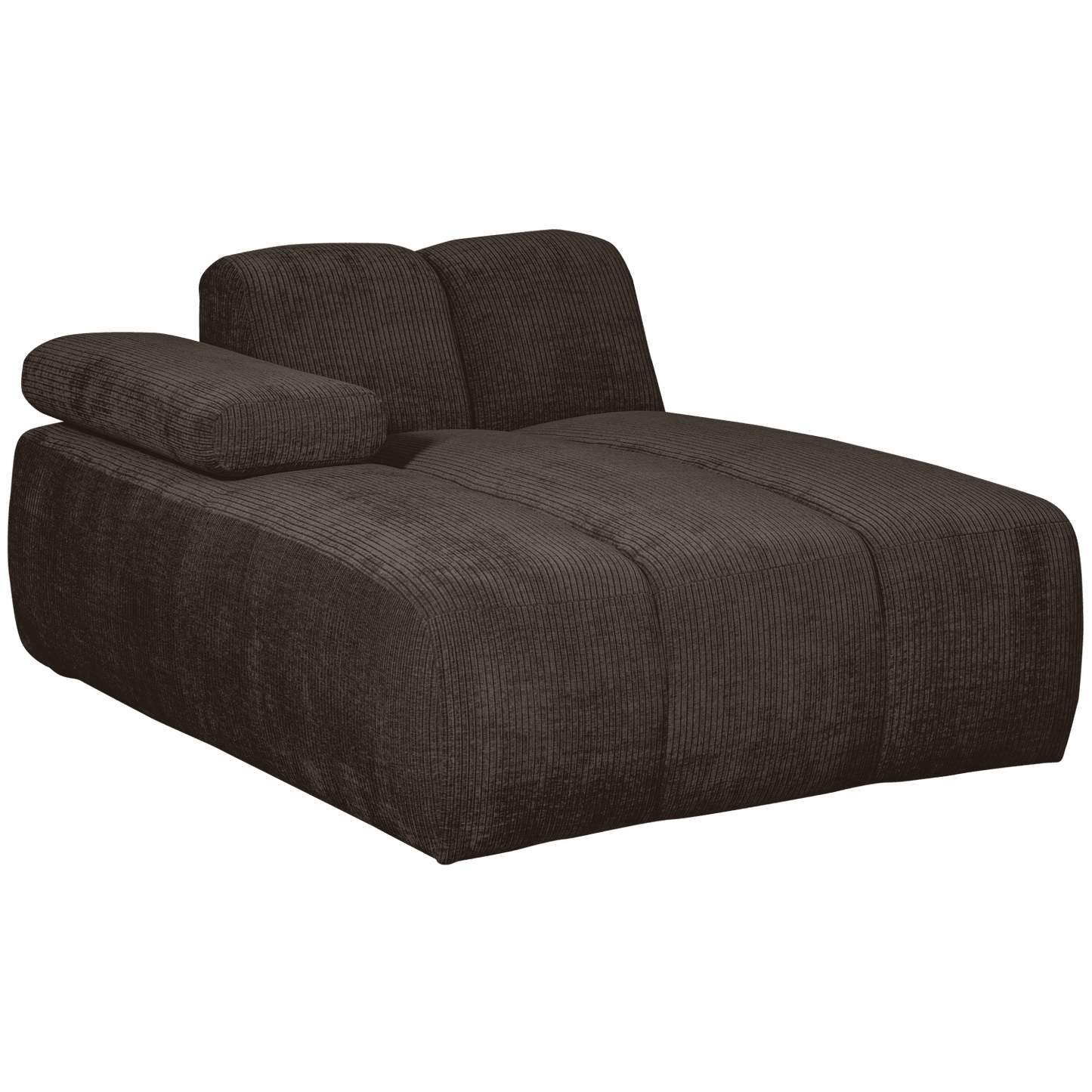 WOOOD Mojo chaise longue element links geweven ribstof bruin