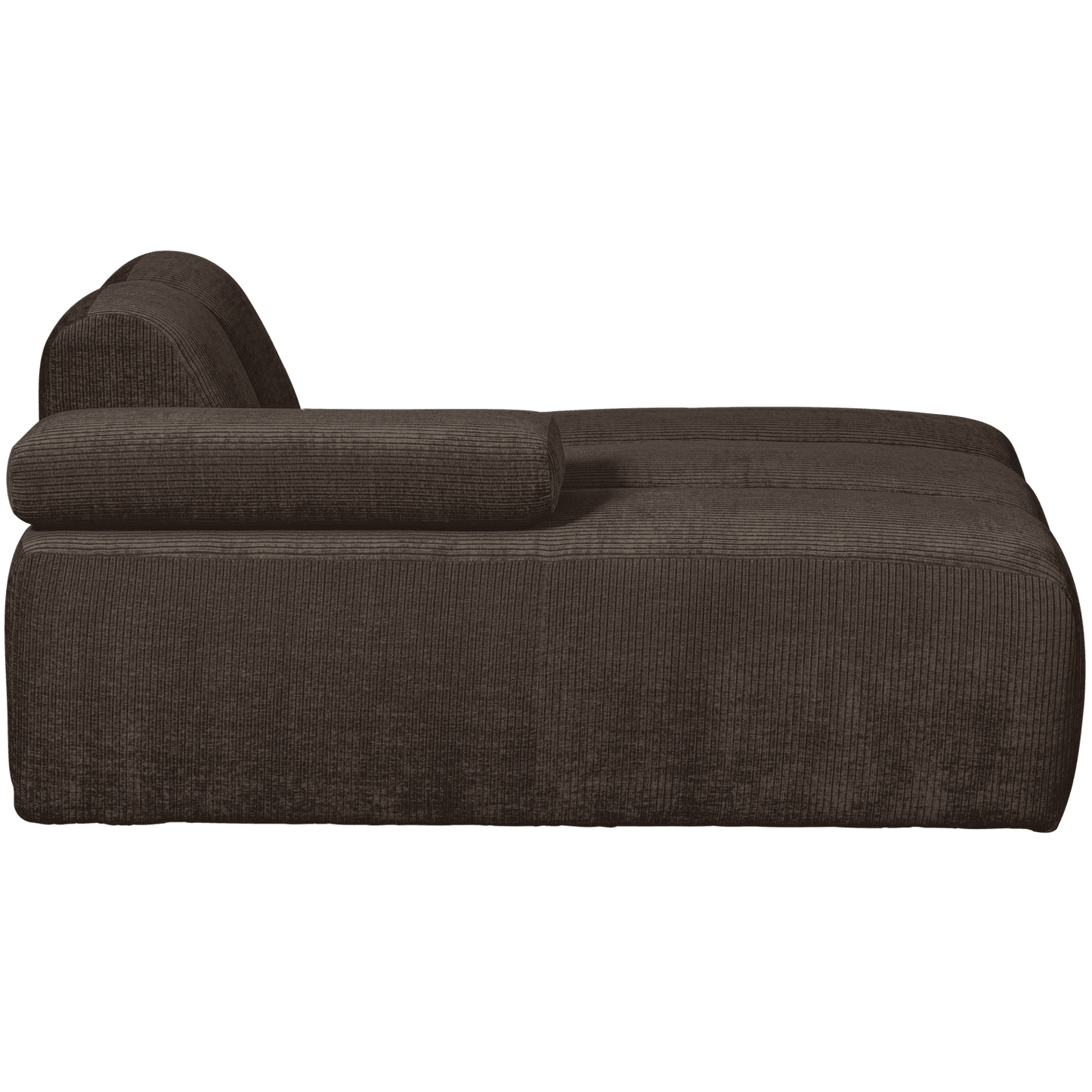 WOOOD Mojo chaise longue element links geweven ribstof bruin