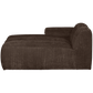 WOOOD Mojo chaise longue element links geweven ribstof bruin