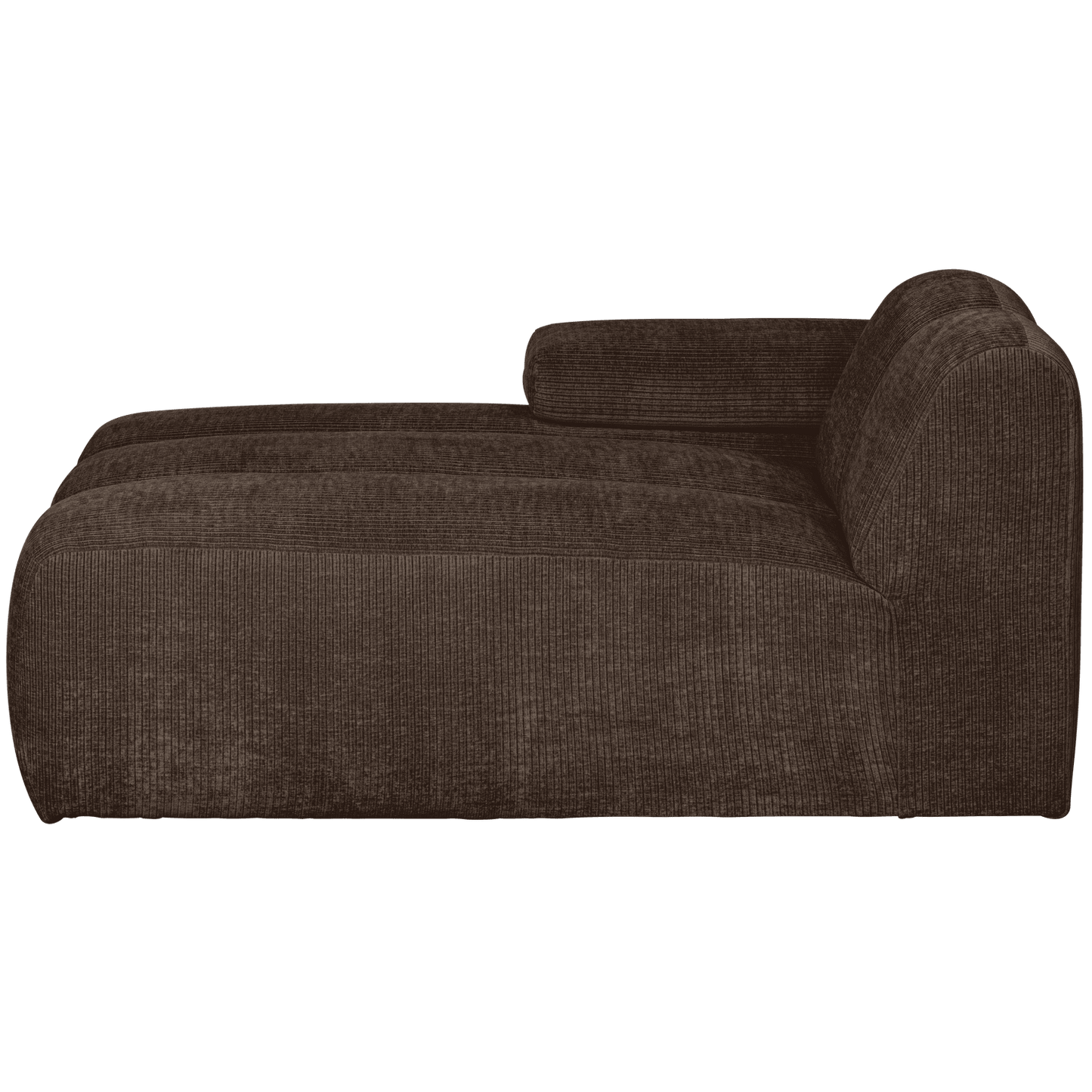 WOOOD Mojo chaise longue element links geweven ribstof bruin