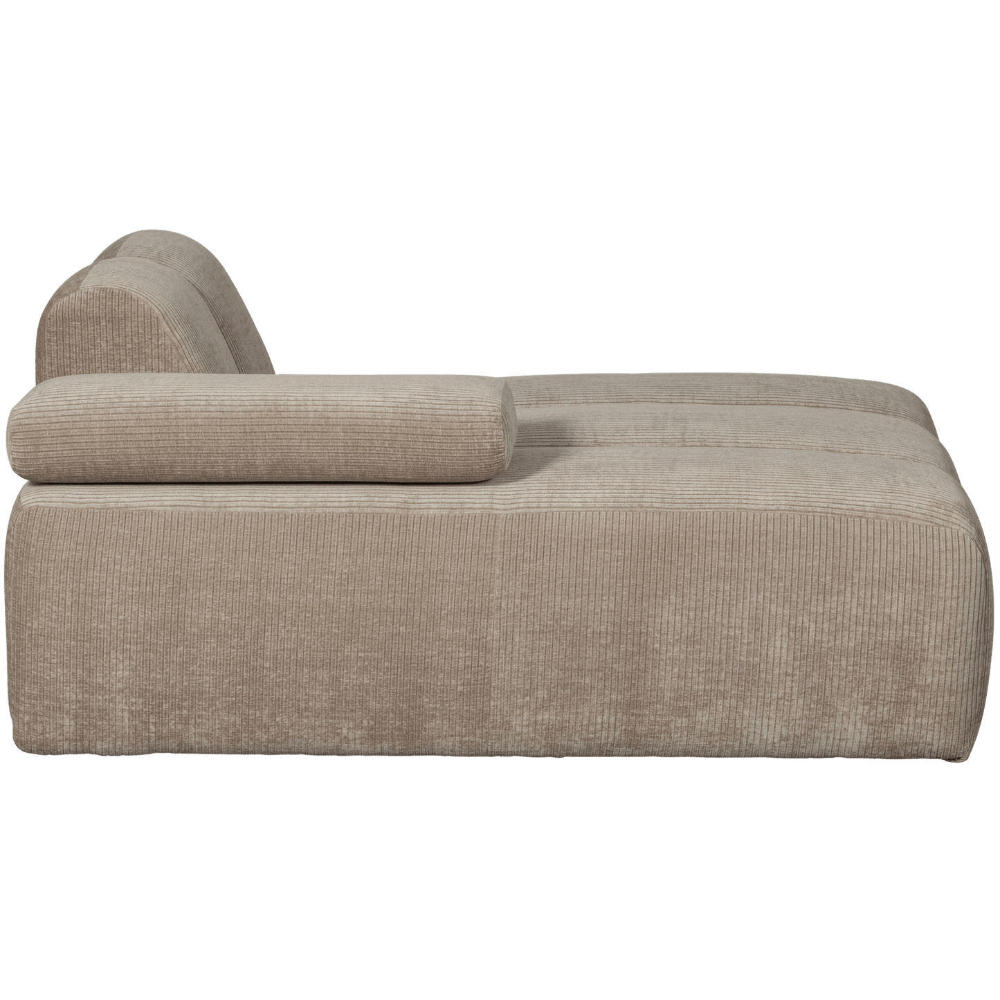 WOOOD Mojo chaise longue element links geweven ribstof donker zand