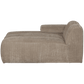 WOOOD Mojo chaise longue element links geweven ribstof donker zand