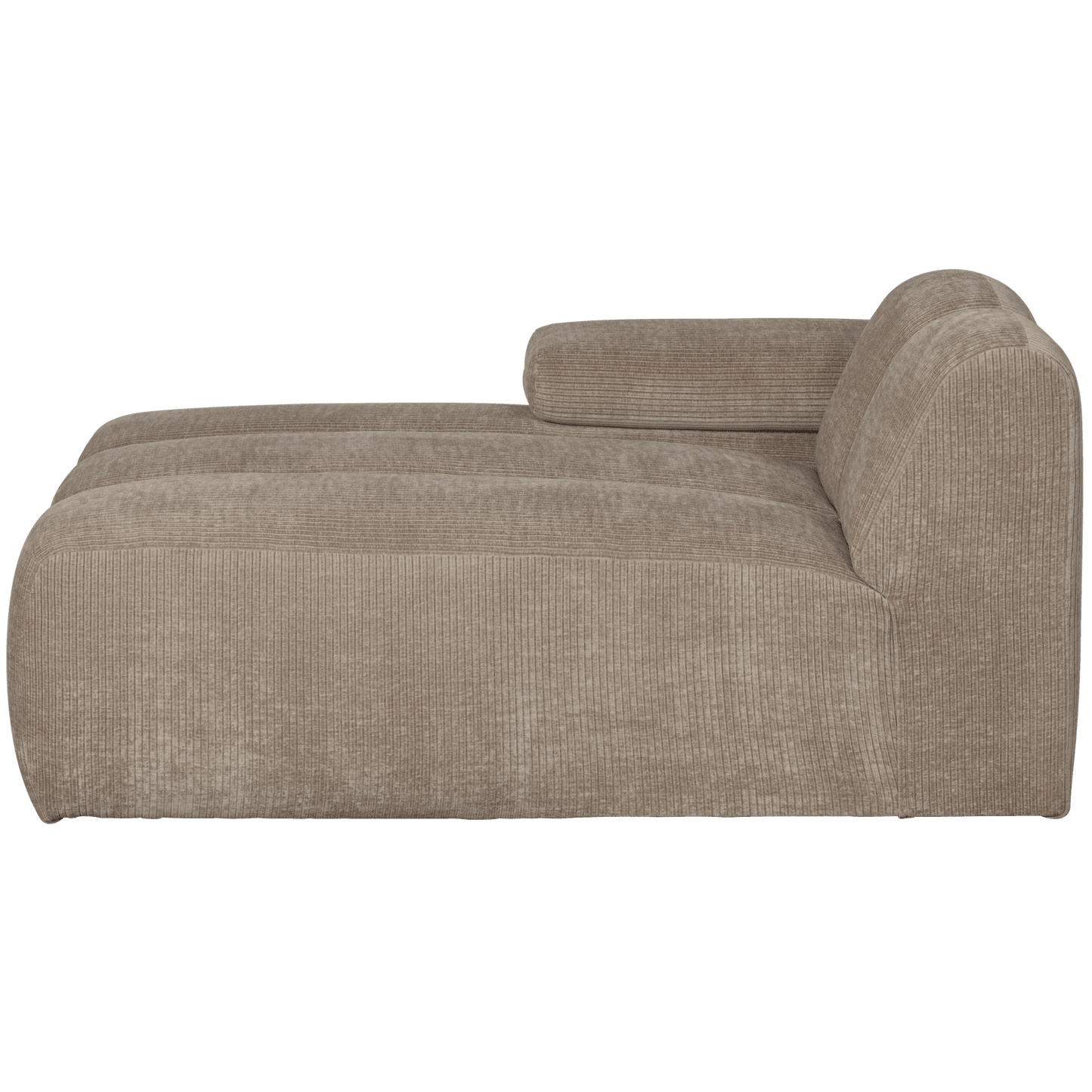 WOOOD Mojo chaise longue element links geweven ribstof donker zand