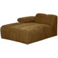 WOOOD Mojo chaise longue element links geweven ribstof honing geel