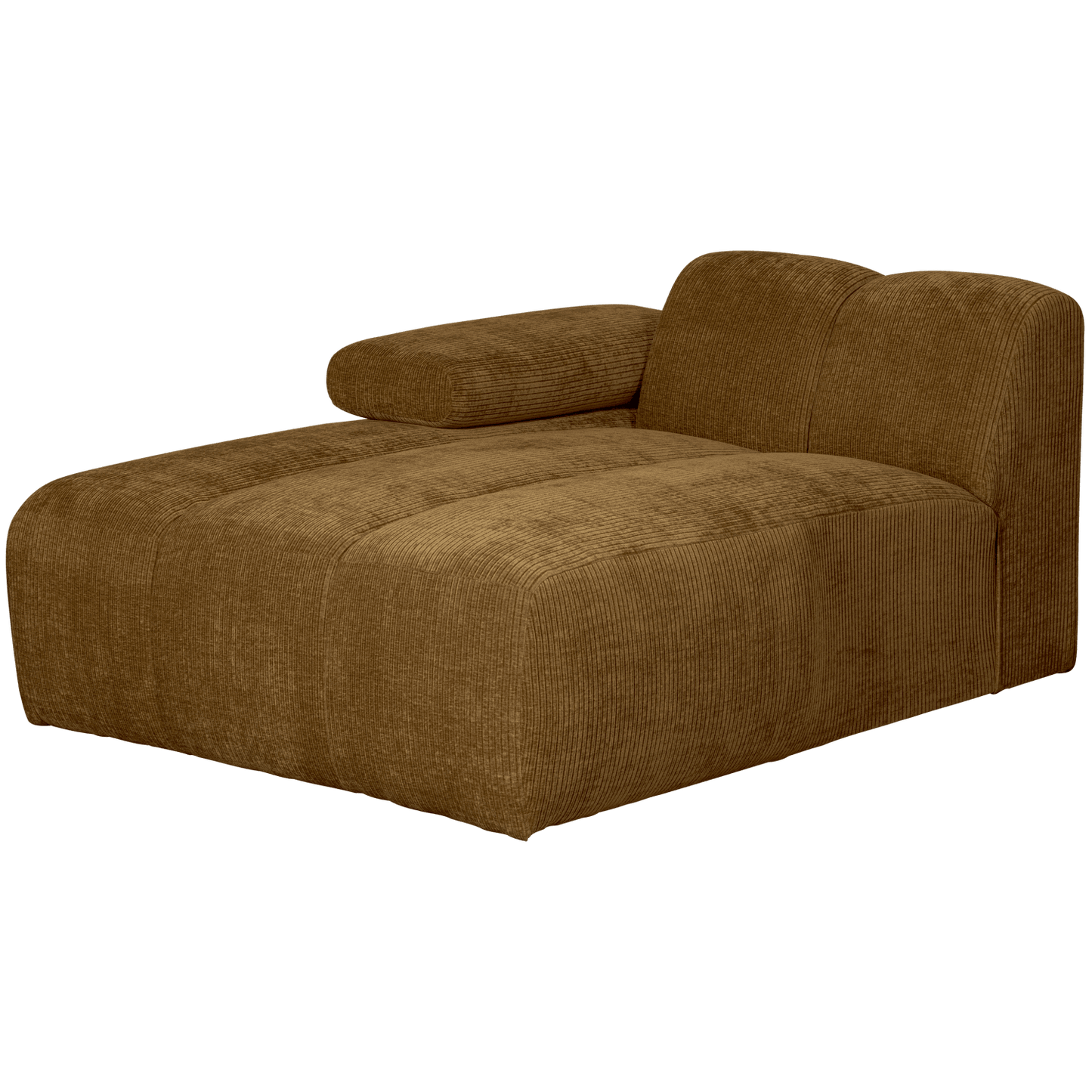 WOOOD Mojo chaise longue element links geweven ribstof honing geel