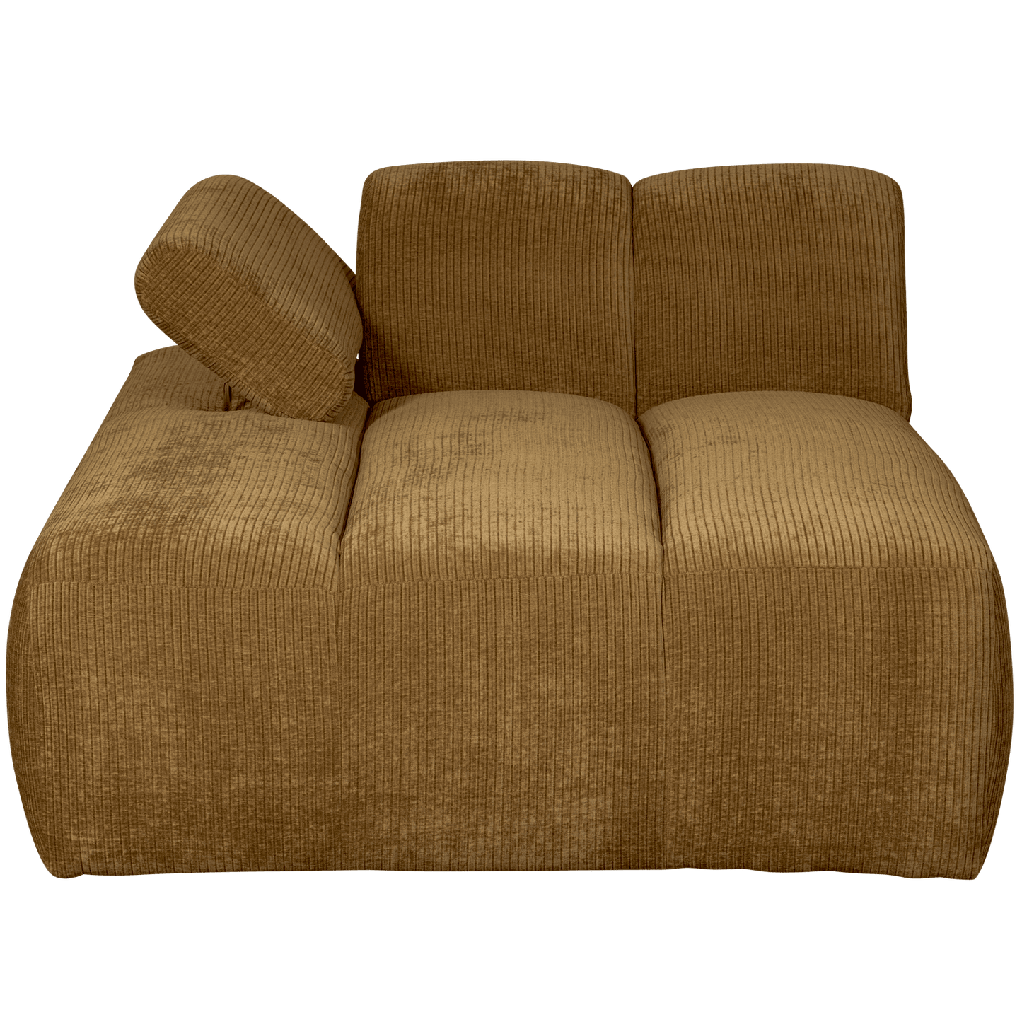 WOOOD Mojo chaise longue element links geweven ribstof honing geel