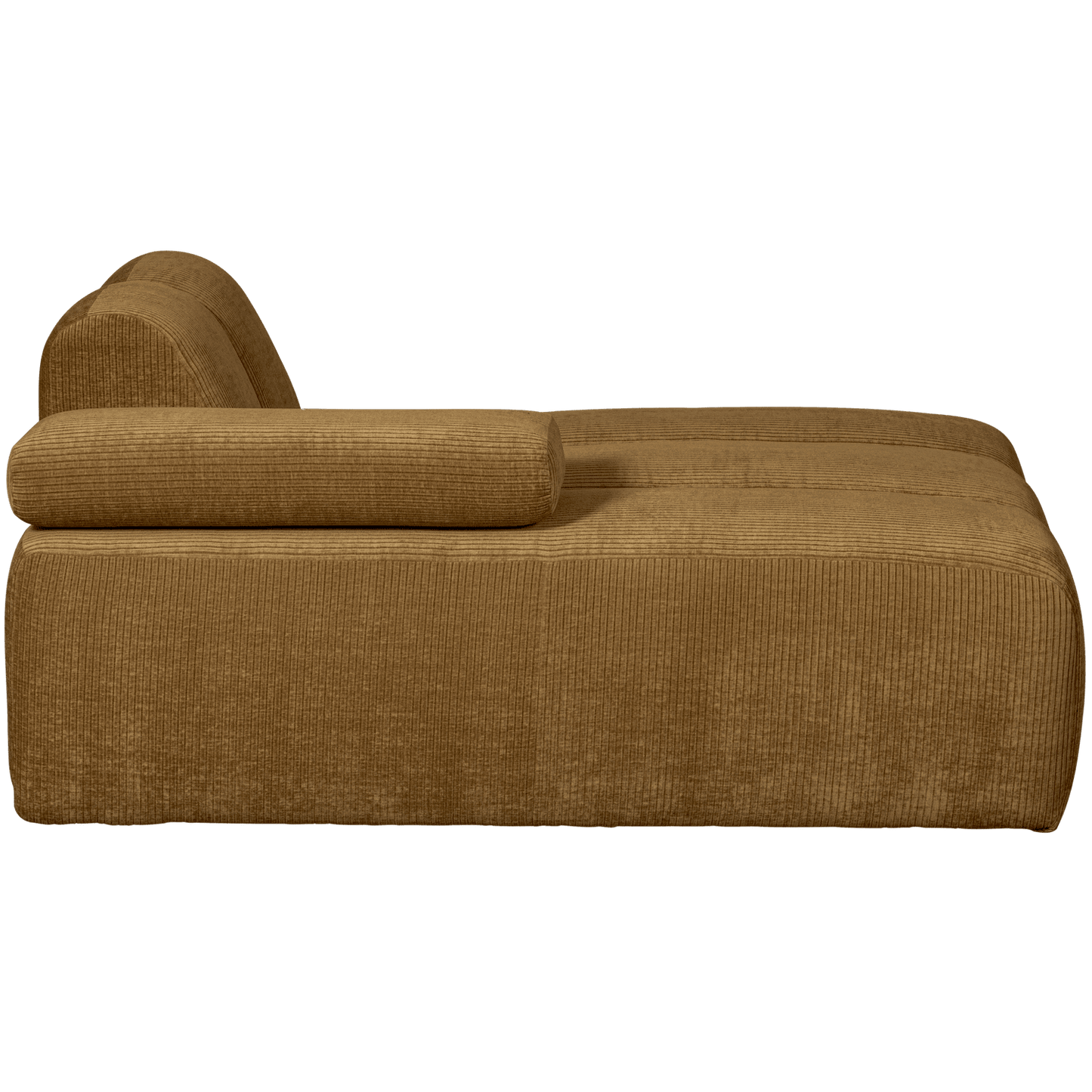 WOOOD Mojo chaise longue element links geweven ribstof honing geel