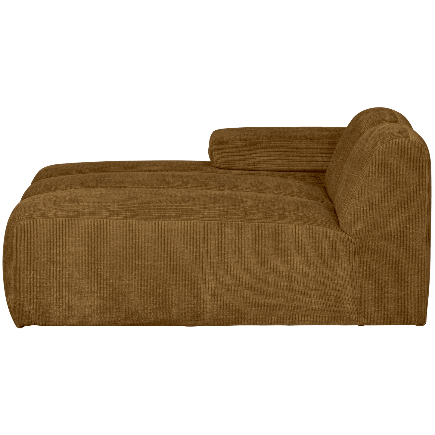 WOOOD Mojo chaise longue element links geweven ribstof honing geel