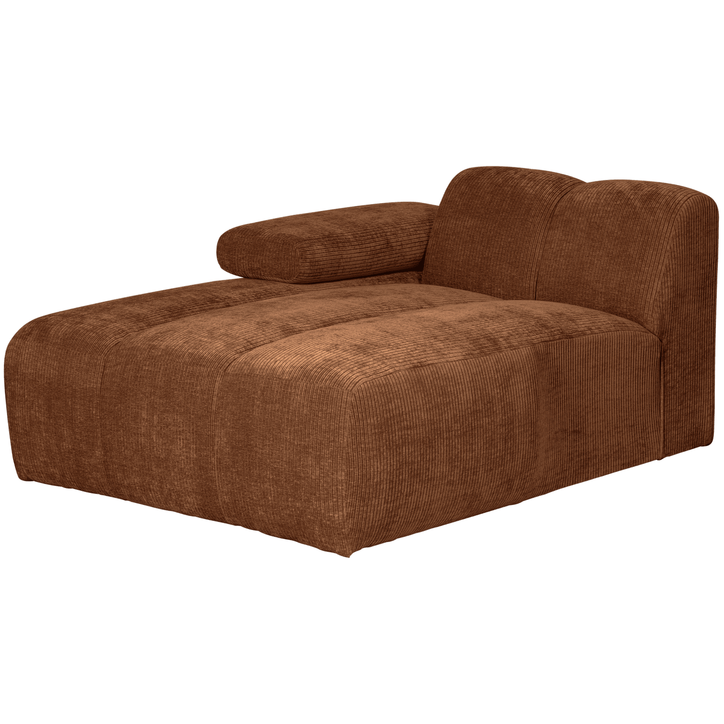 WOOOD Mojo chaise longue element links geweven ribstof roest bruin