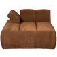 WOOOD Mojo chaise longue element links geweven ribstof roest bruin