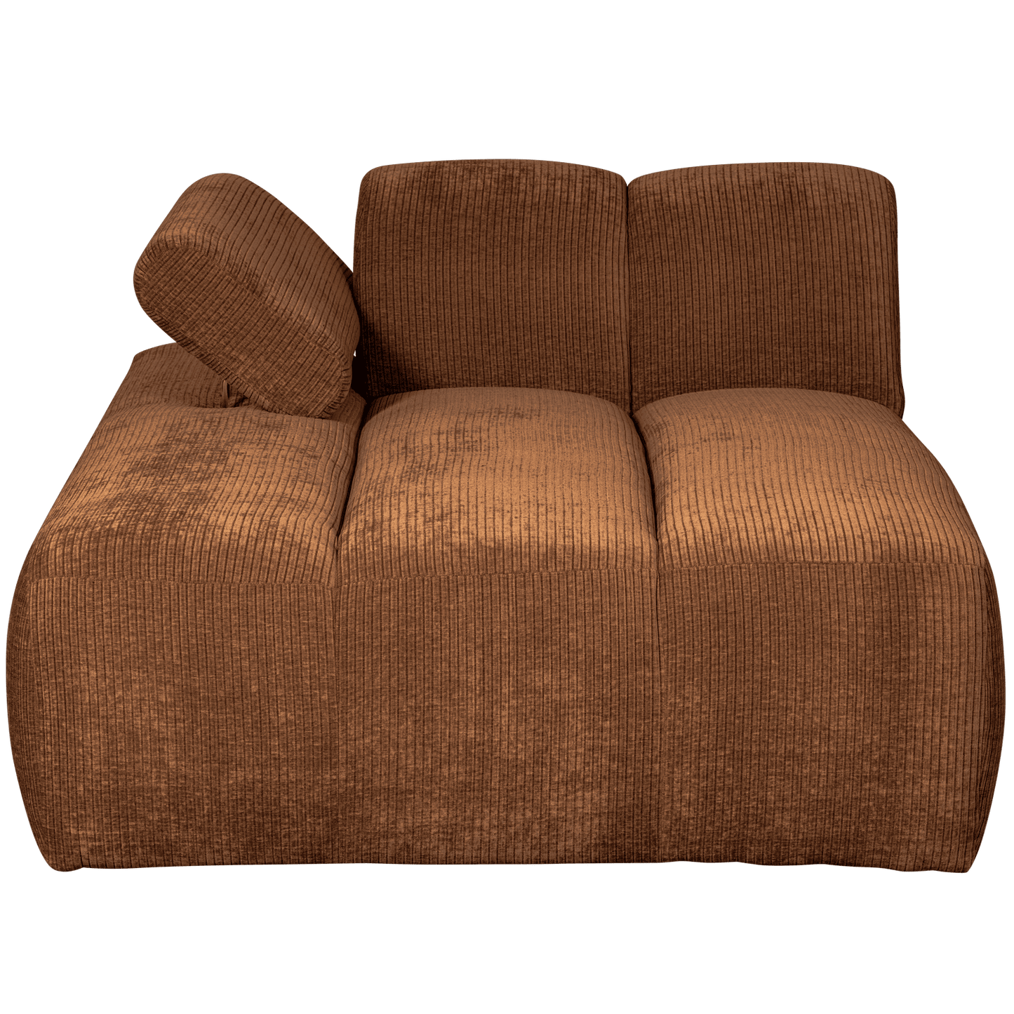 WOOOD Mojo chaise longue element links geweven ribstof roest bruin