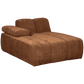 WOOOD Mojo chaise longue element links geweven ribstof roest bruin