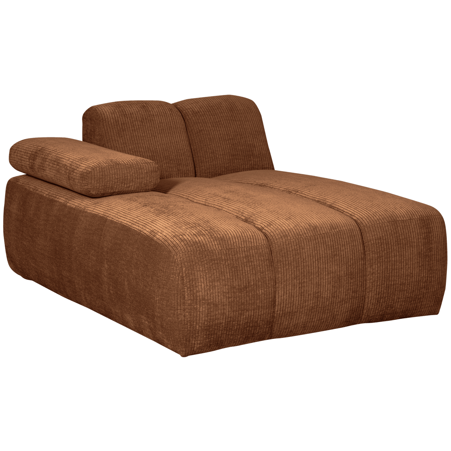 WOOOD Mojo chaise longue element links geweven ribstof roest bruin