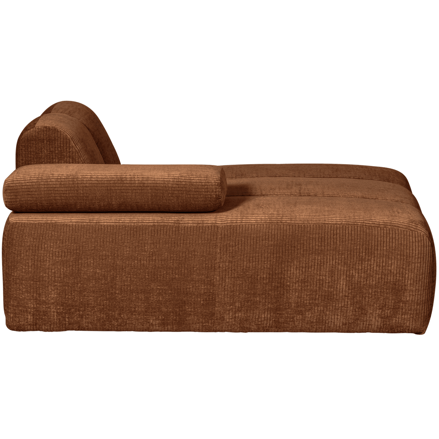 WOOOD Mojo chaise longue element links geweven ribstof roest bruin