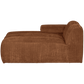 WOOOD Mojo chaise longue element links geweven ribstof roest bruin