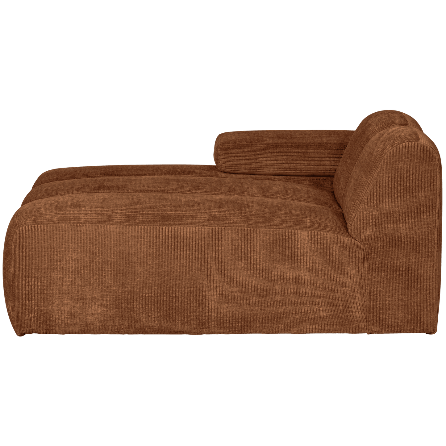 WOOOD Mojo chaise longue element links geweven ribstof roest bruin