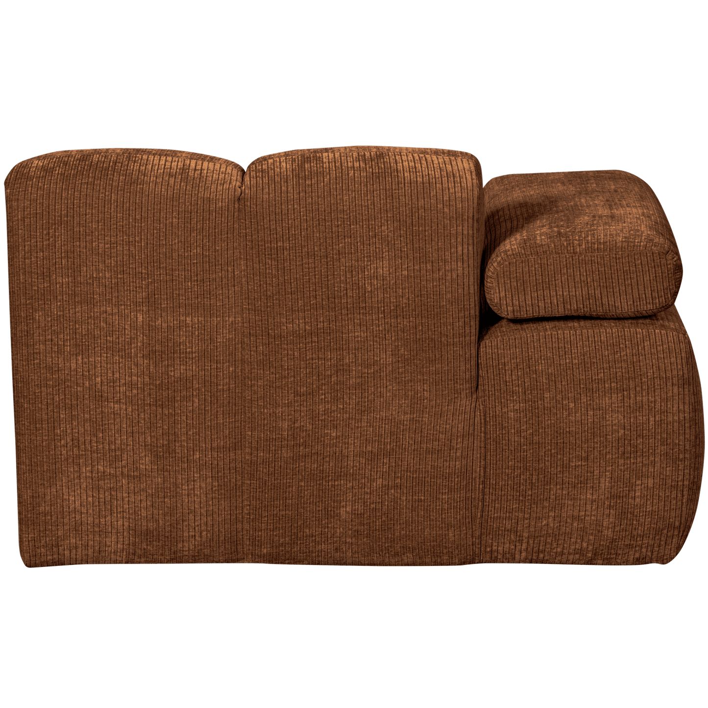 WOOOD Mojo chaise longue element links geweven ribstof roest bruin