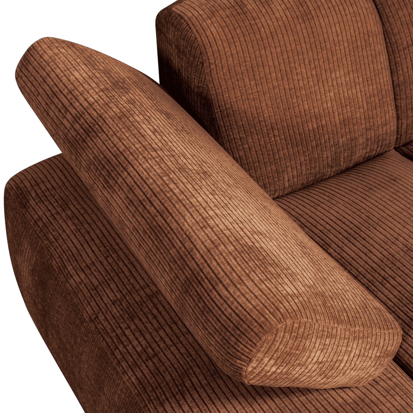 WOOOD Mojo chaise longue element links geweven ribstof roest bruin