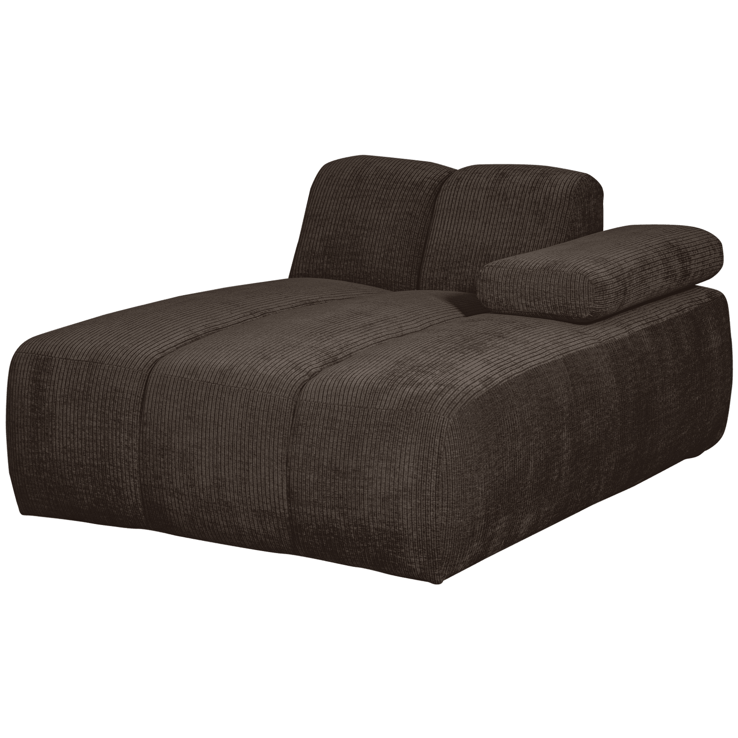 WOOOD Mojo chaise longue element rechts geweven ribstof bruin