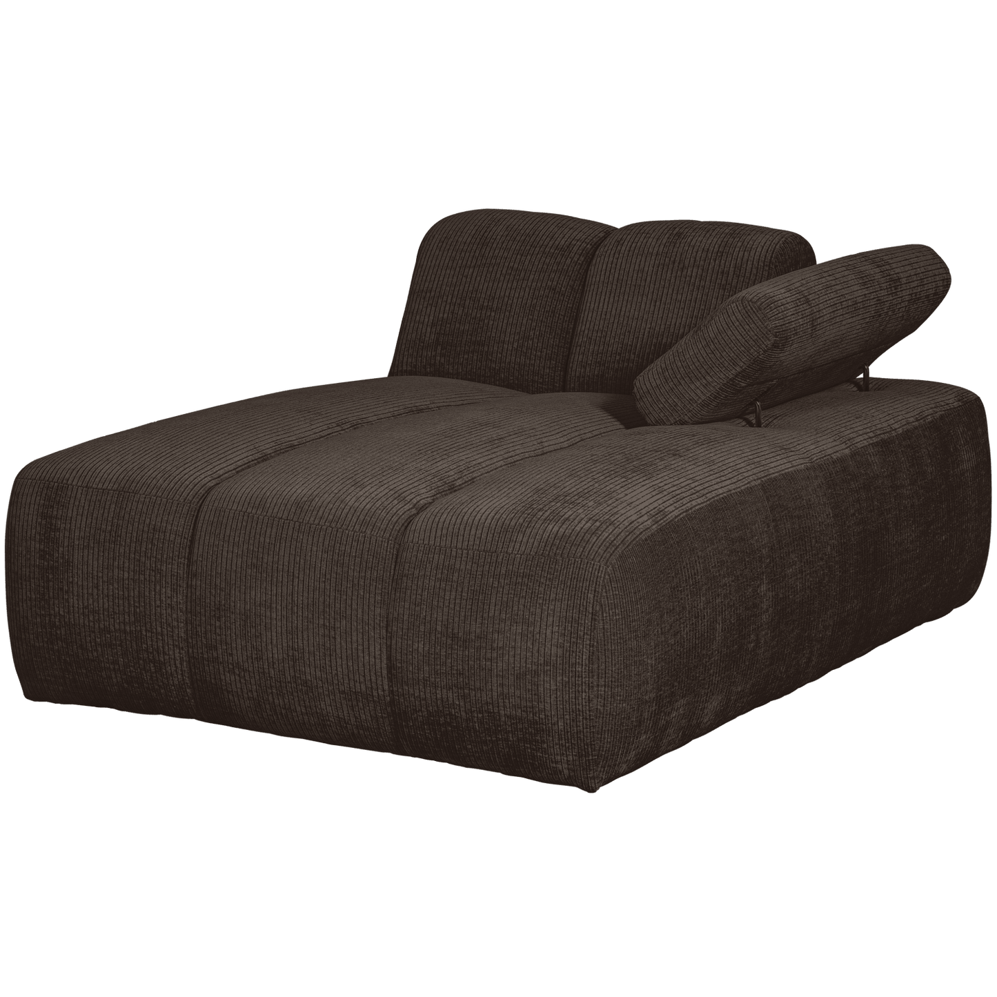 WOOOD Mojo chaise longue element rechts geweven ribstof bruin