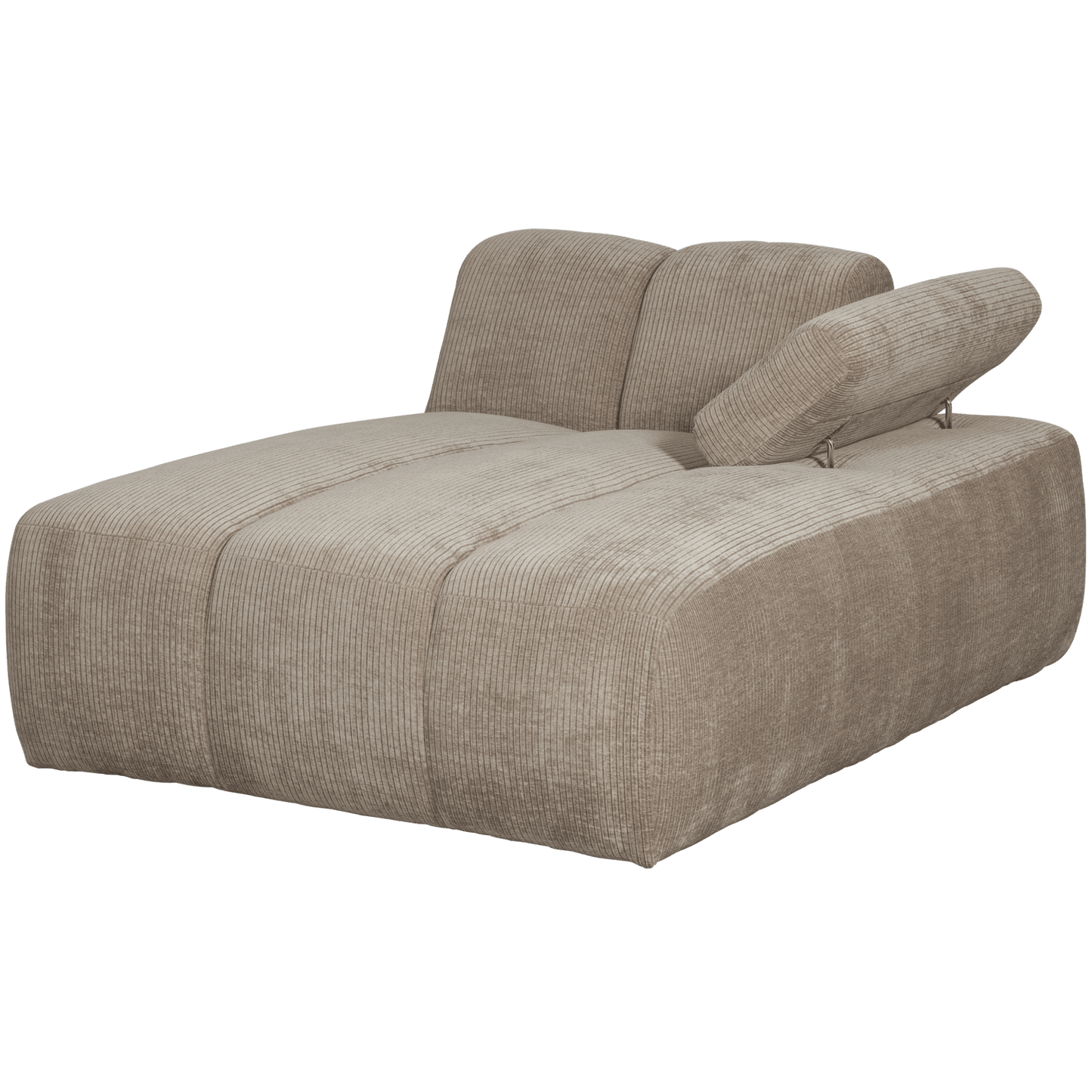 WOOOD Mojo chaise longue element rechts geweven ribstof donkerzand