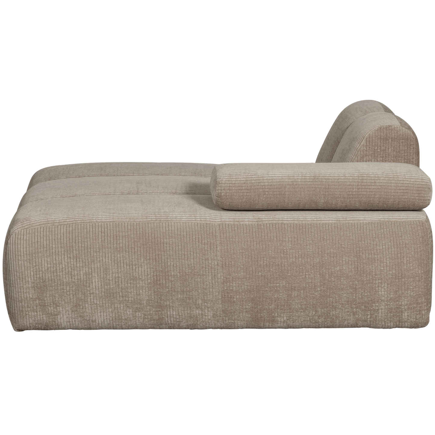 WOOOD Mojo chaise longue element rechts geweven ribstof donkerzand