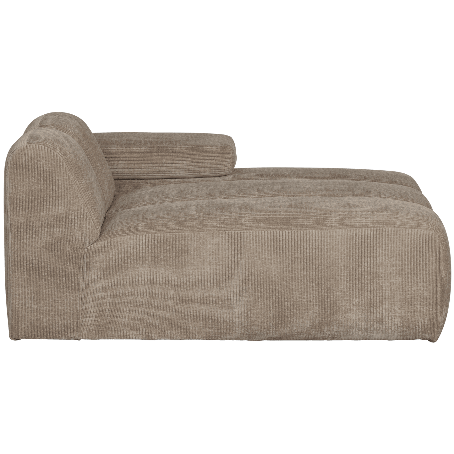 WOOOD Mojo chaise longue element rechts geweven ribstof donkerzand