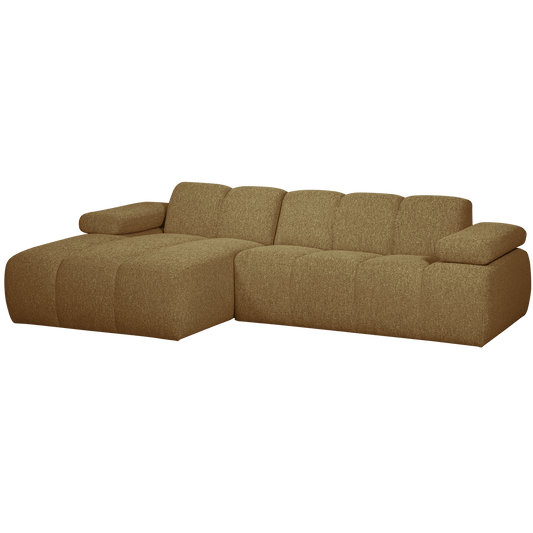 WOOOD Mojo chaise longue links boucle geel/bruin melange