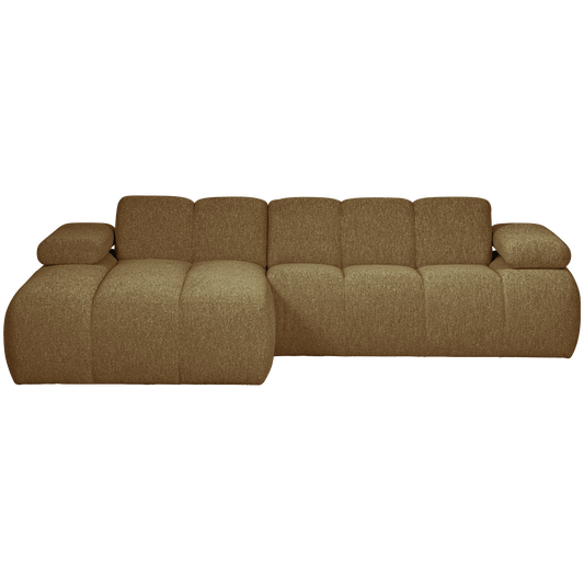 WOOOD Mojo chaise longue links boucle geel/bruin melange