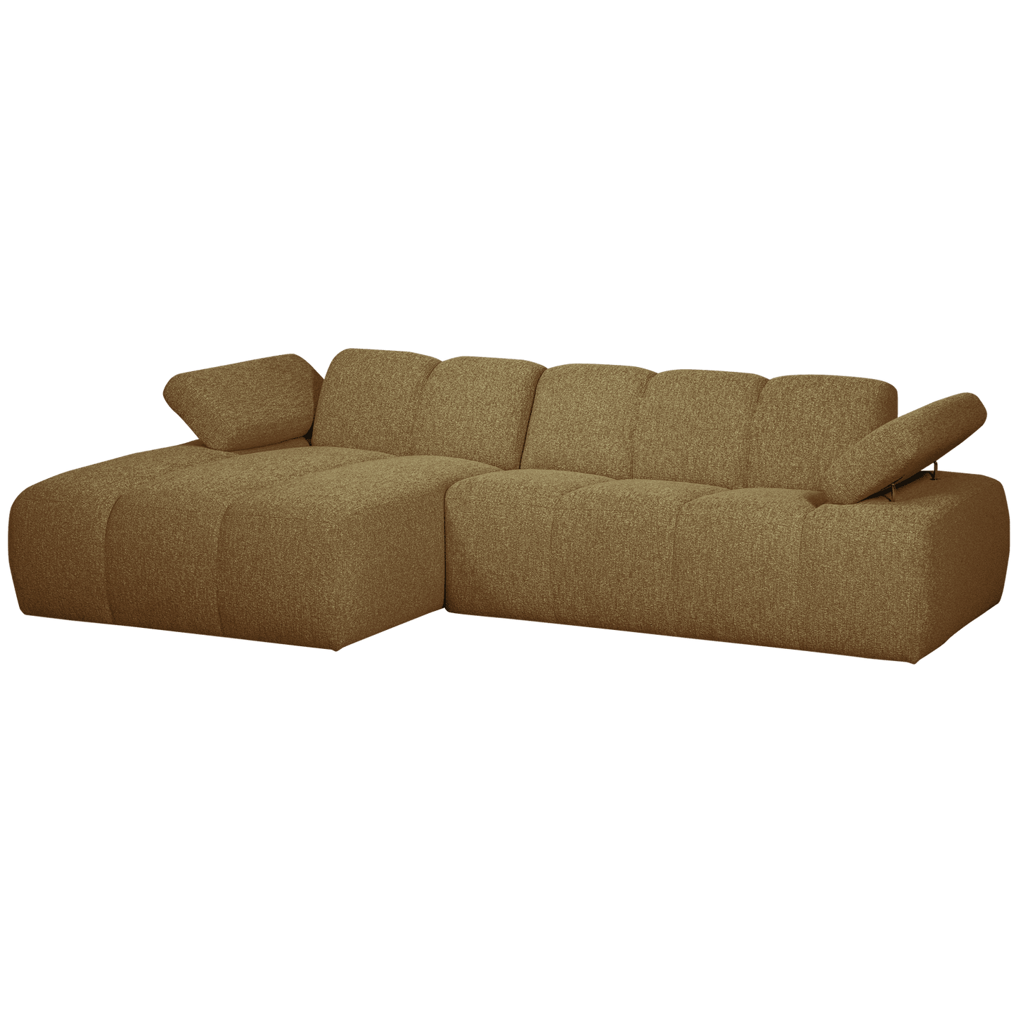 WOOOD Mojo chaise longue links boucle geel/bruin melange