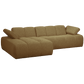 WOOOD Mojo chaise longue links boucle geel/bruin melange