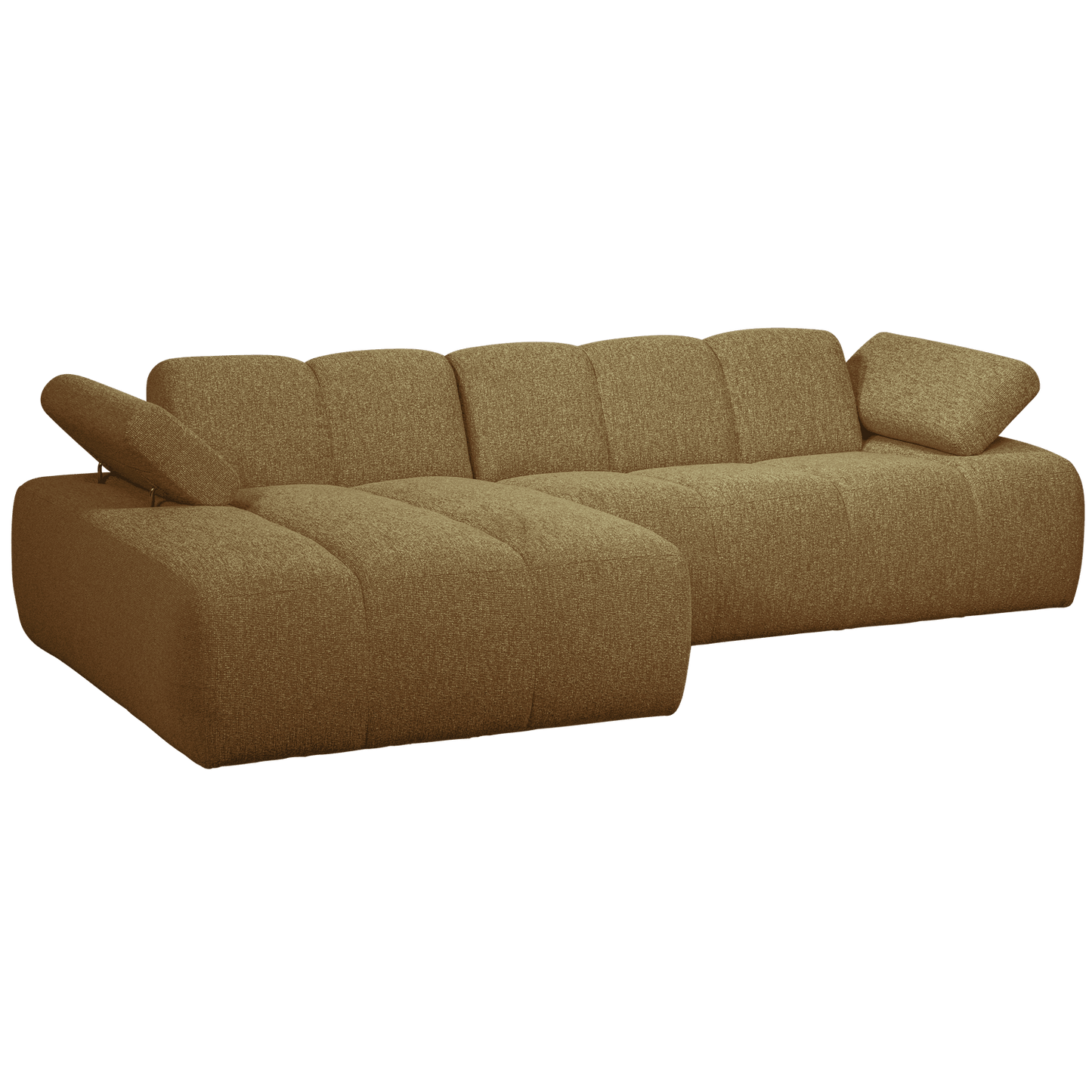 WOOOD Mojo chaise longue links boucle geel/bruin melange