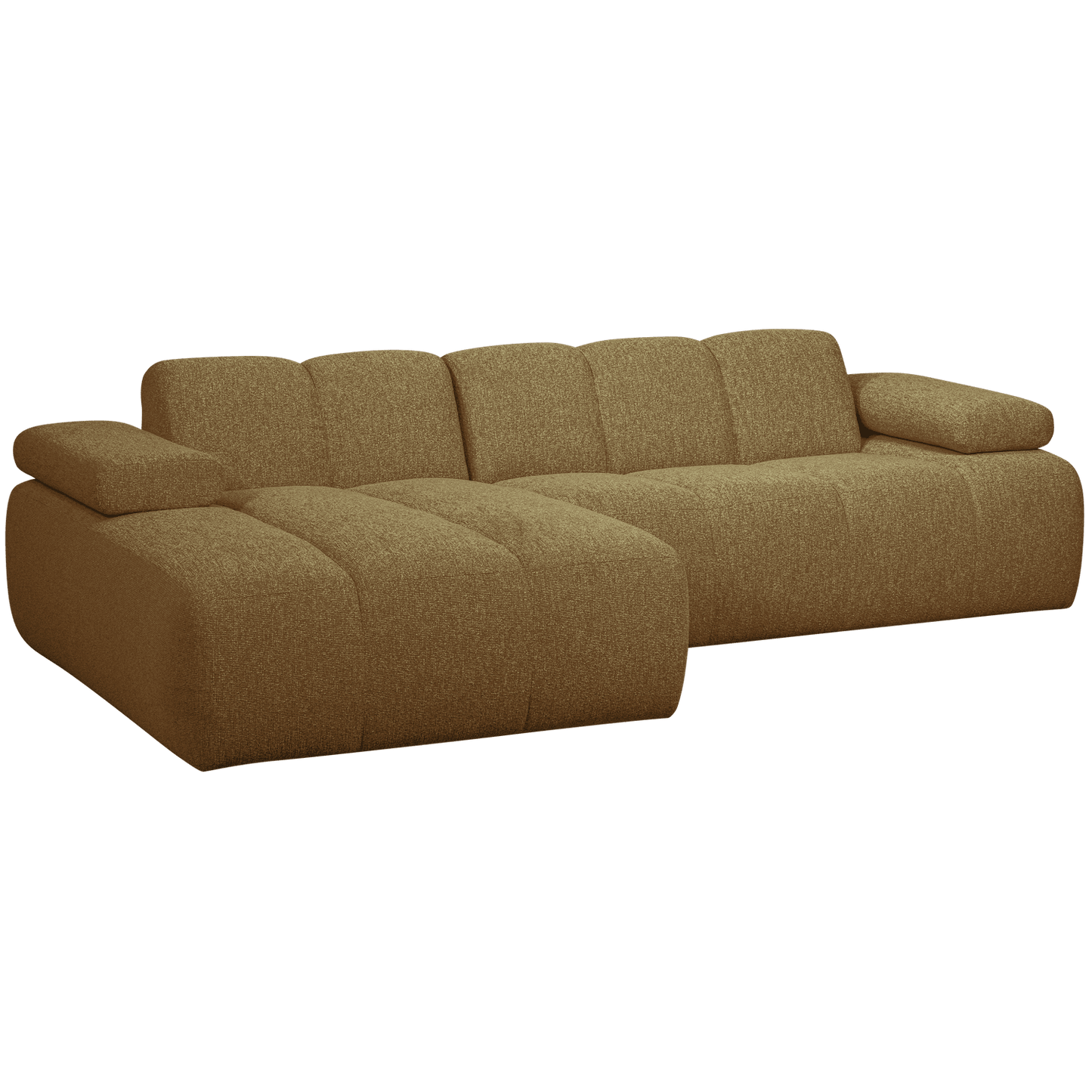 WOOOD Mojo chaise longue links boucle geel/bruin melange