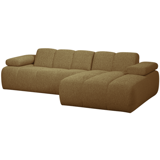 WOOOD Mojo chaise longue rechts boucle geel bruin melange