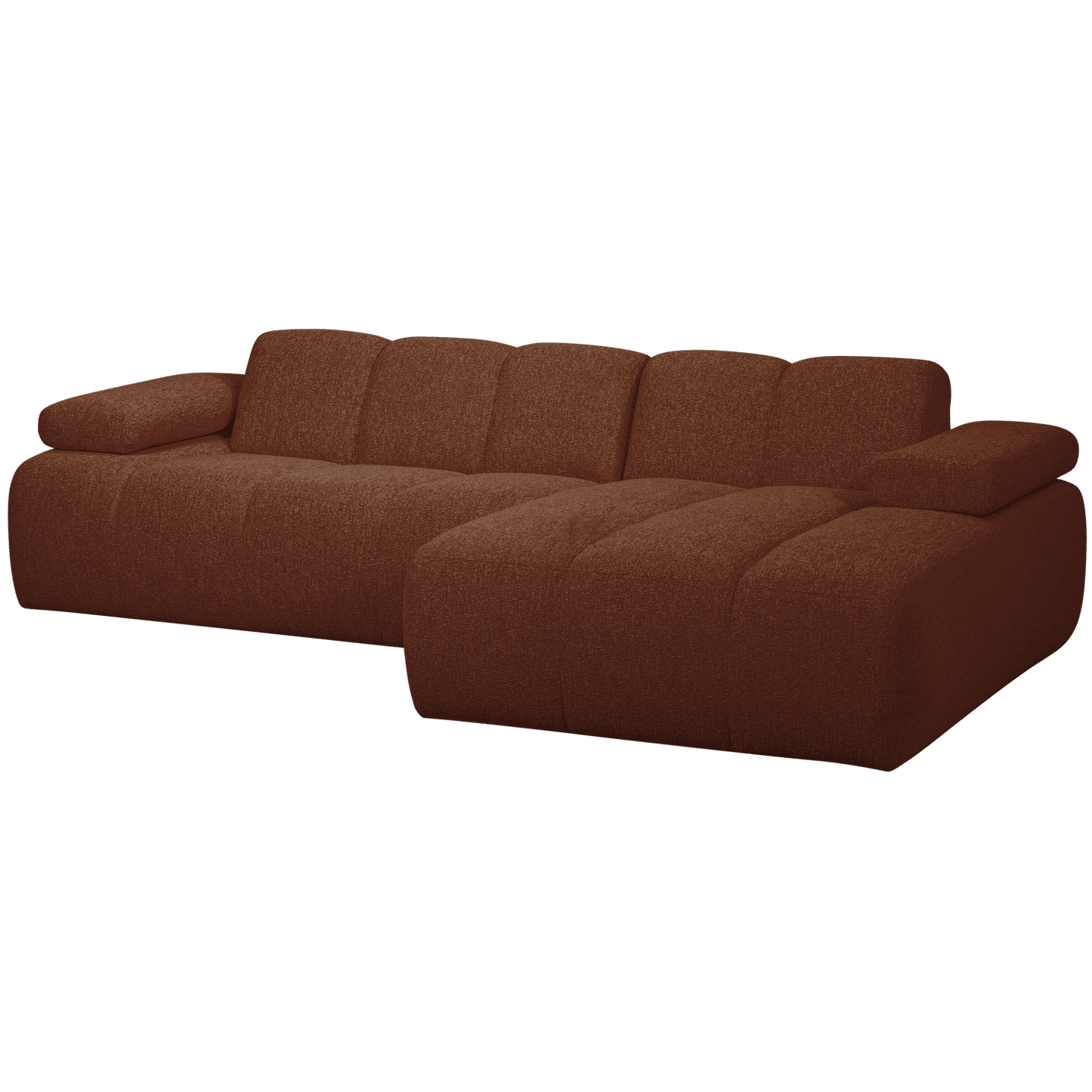 WOOOD Mojo chaise longue rechts boucle roestbruin melange