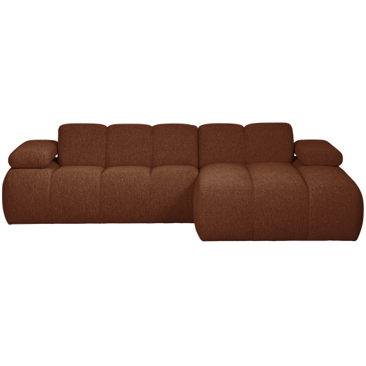 WOOOD Mojo chaise longue rechts boucle roestbruin melange