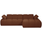 WOOOD Mojo chaise longue rechts boucle roestbruin melange