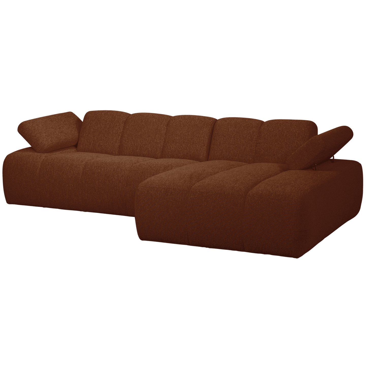 WOOOD Mojo chaise longue rechts boucle roestbruin melange