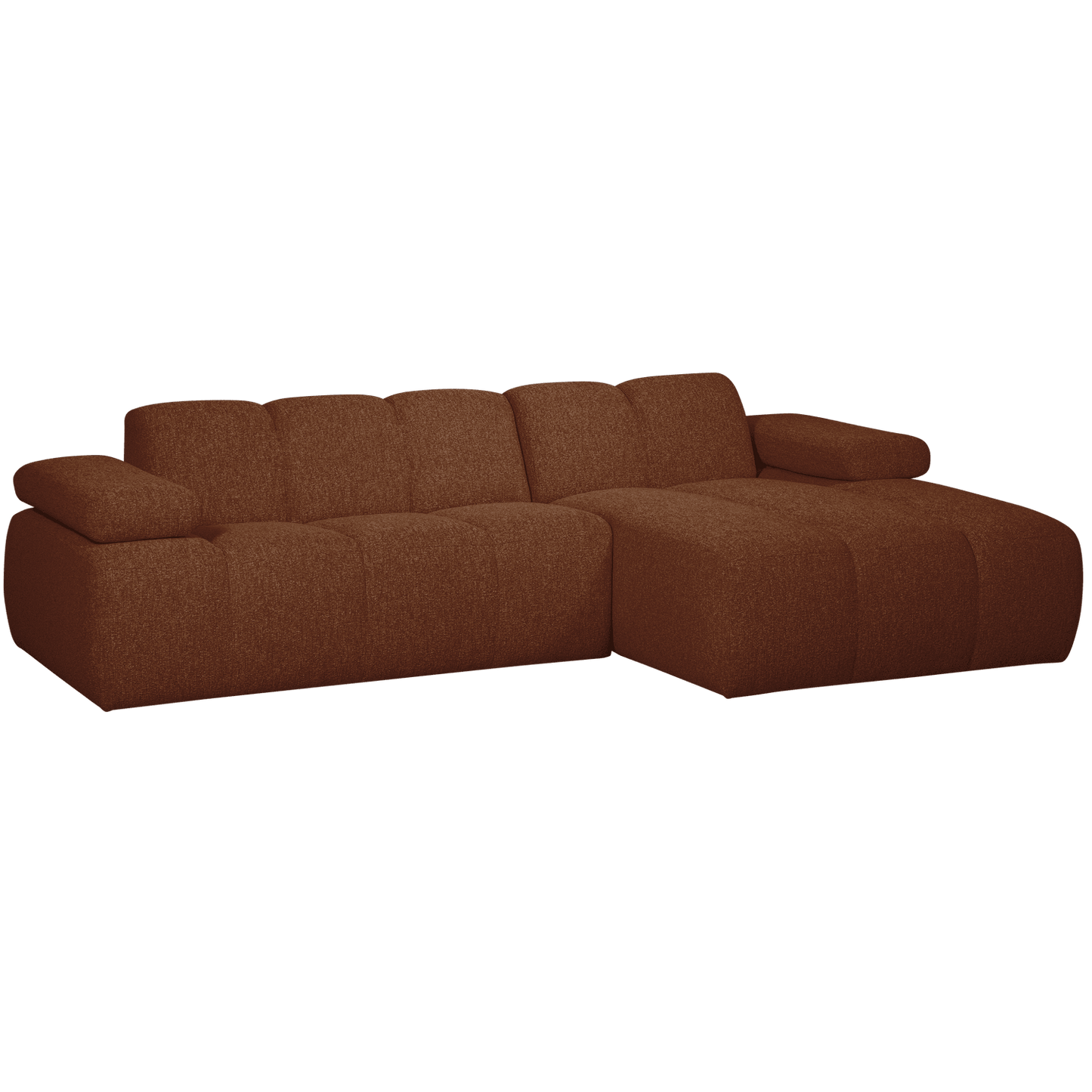 WOOOD Mojo chaise longue rechts boucle roestbruin melange