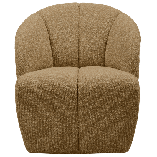 WOOOD Mojo draaifauteuil boucle geel/bruin melange