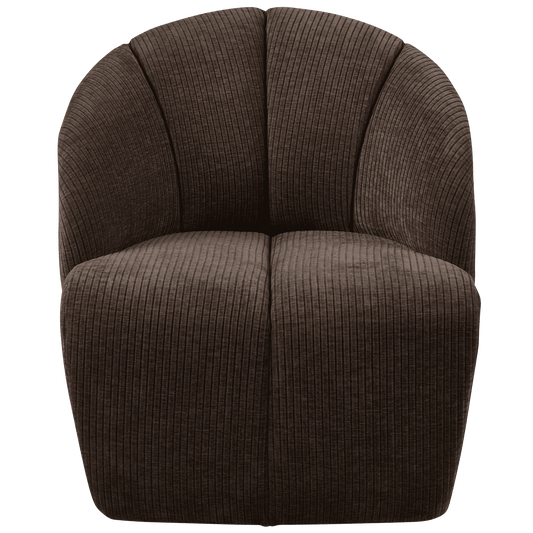 WOOOD Mojo draaifauteuil geweven ribstof bruin