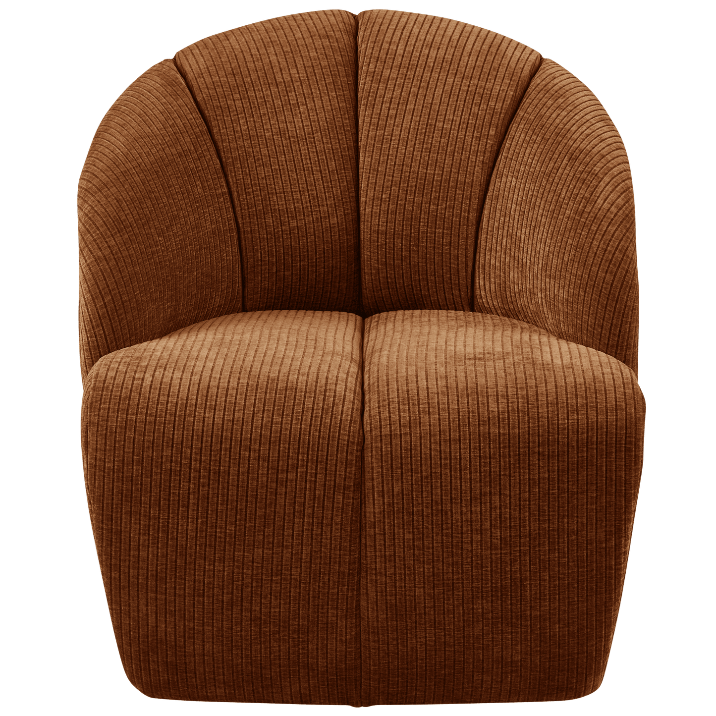 WOOOD Mojo draaifauteuil geweven ribstof roest bruin