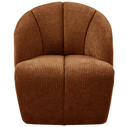 WOOOD Mojo draaifauteuil geweven ribstof roest bruin