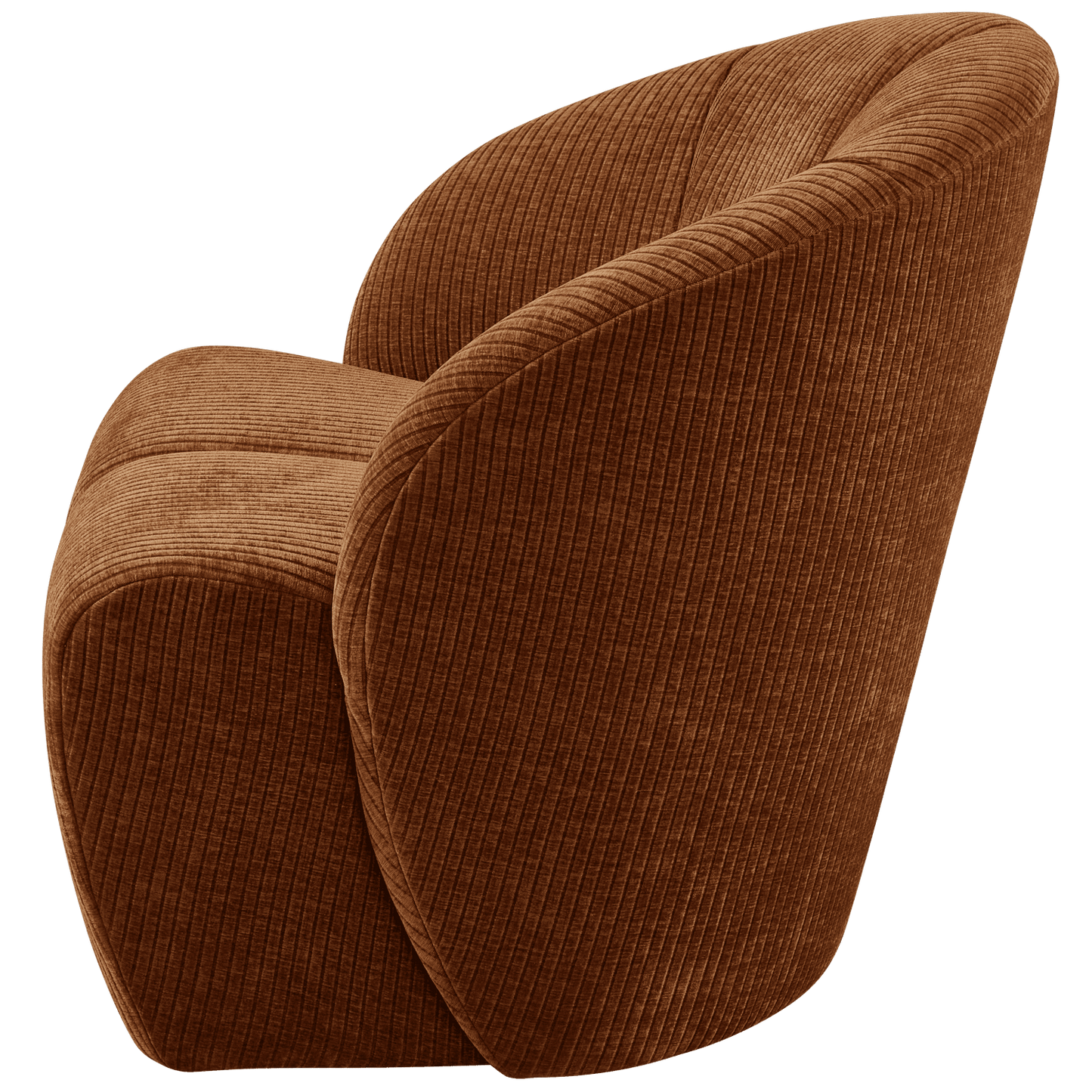 WOOOD Mojo draaifauteuil geweven ribstof roest bruin