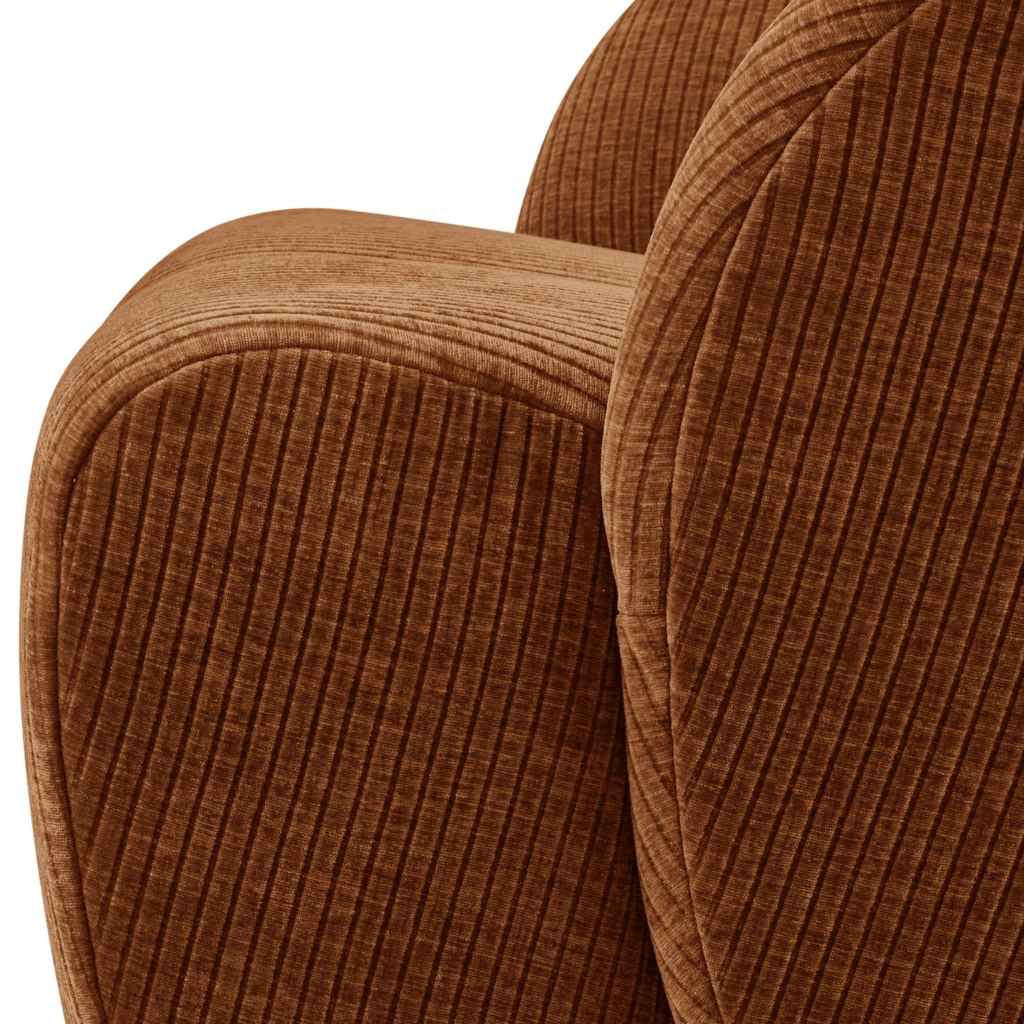 WOOOD Mojo draaifauteuil geweven ribstof roest bruin