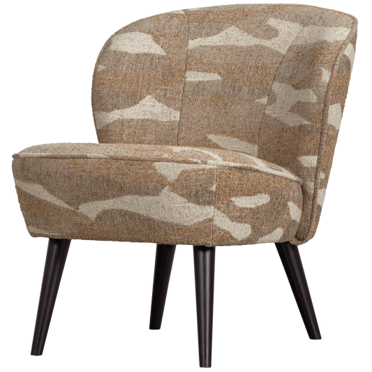 WOOOD Sara fauteuil geweven camouflage groen