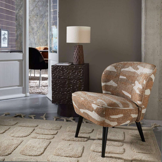 WOOOD Sara fauteuil geweven camouflage groen