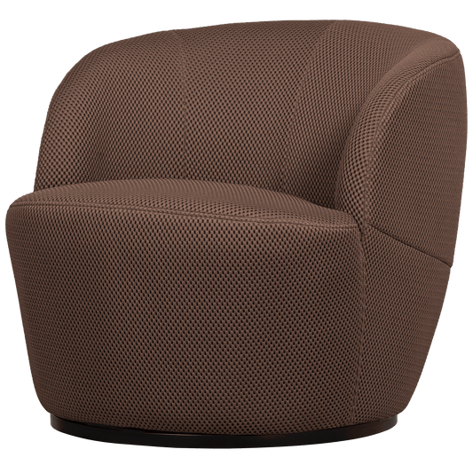 WOOOD Serra draaifauteuil mesh stof espresso